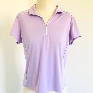Women’s Slazenger Lilac Short Sleeved Polo Top (Size - Medium)